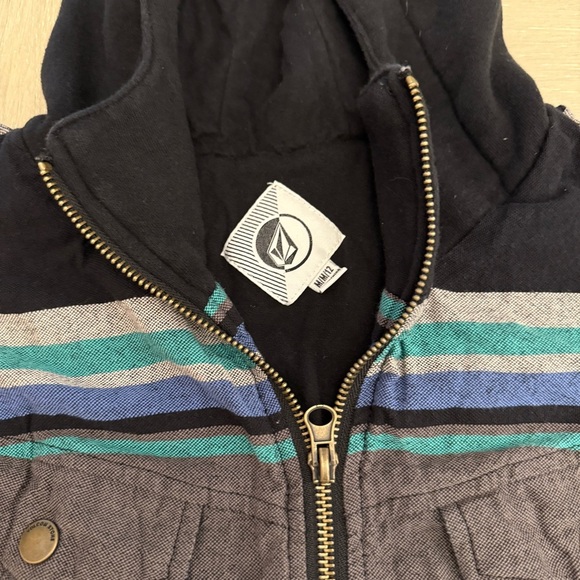 Volcom Enemy Lines Y2K Multicolor Striped Jacket Skater Surfer - Picture 4 of 11